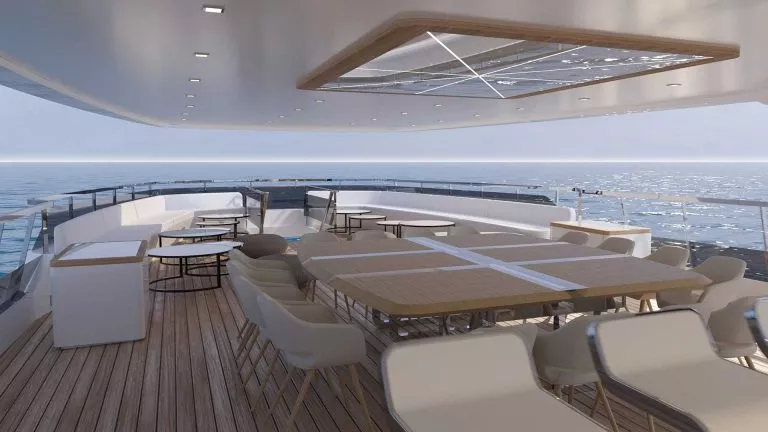 Super yacht argo deck view